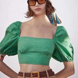Zara Vibrant Green Blouse